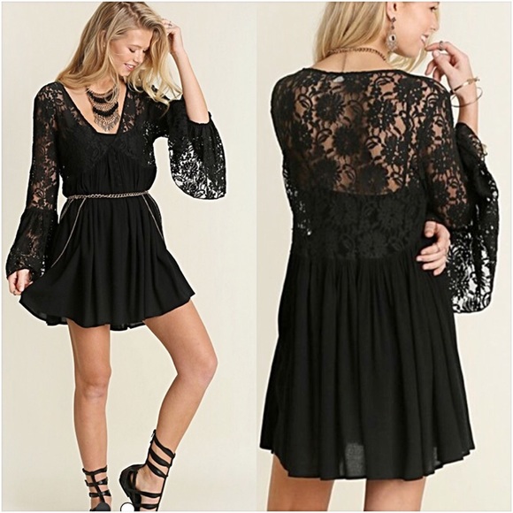 Flirty Boho Peasant Lace Tunic Dress SM - Picture 5 of 6